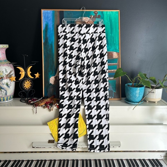 Frank Lyman Design Black and White Houndstooth Skinny Pants 12 - Picture 15 of 16